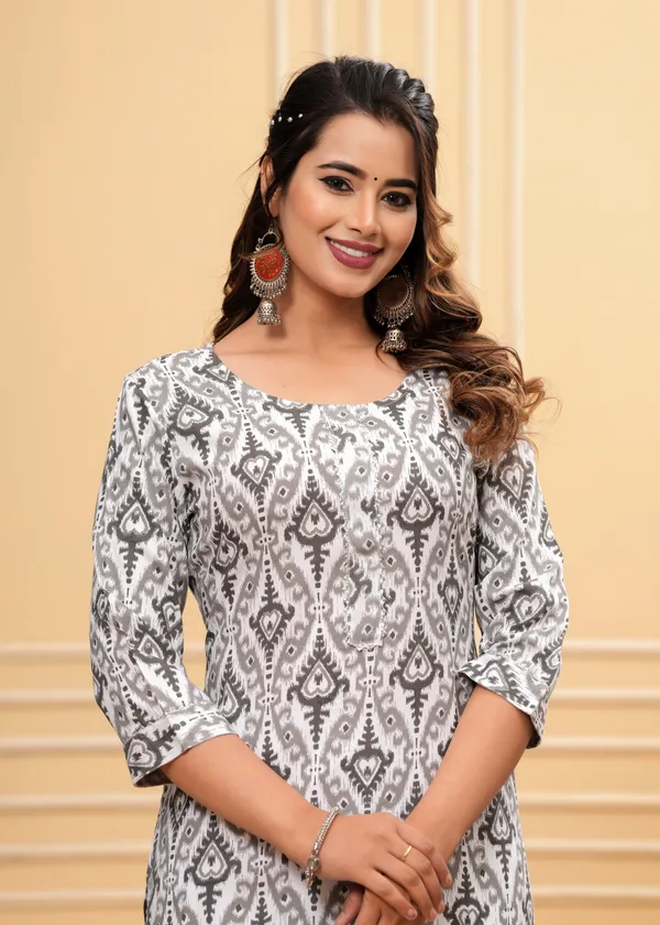 Grey_Rayon_Printed_Straight_Kurti_For_Women