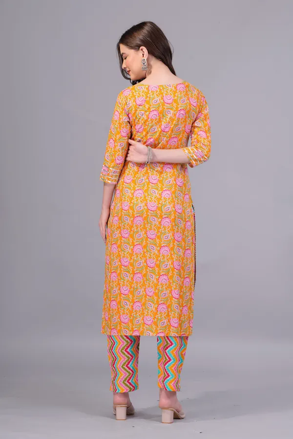 Orange_Cotton_Printed_Kurti_Set_With_Dupatta_For_Women