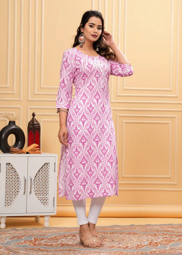 Pink_Printed_Rayon_Straight_Kurti_For_Women