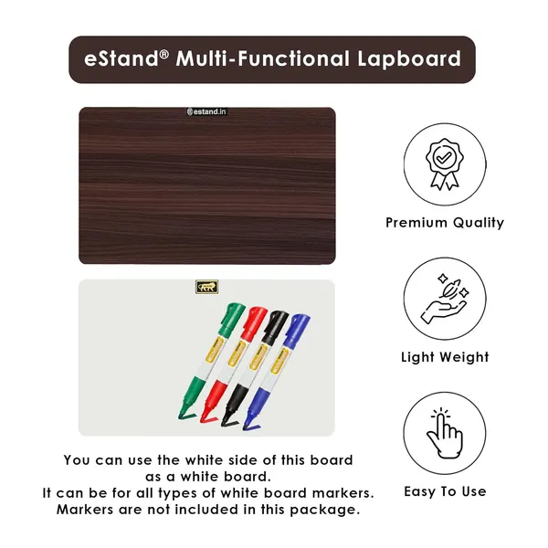 Walnut_Engineered_Wood_Lap_Board_For_Study|Home|Dining|Office|Laptop|Computer_Desk|Reading&Writing|Multi-Purpose_14x23_Inch