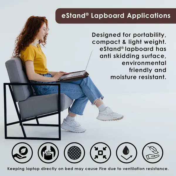 Walnut_Engineered_Wood_Lap_Board_For_Study|Home|Dining|Office|Laptop|Computer_Desk|Reading&Writing|Multi-Purpose_14x23_Inch