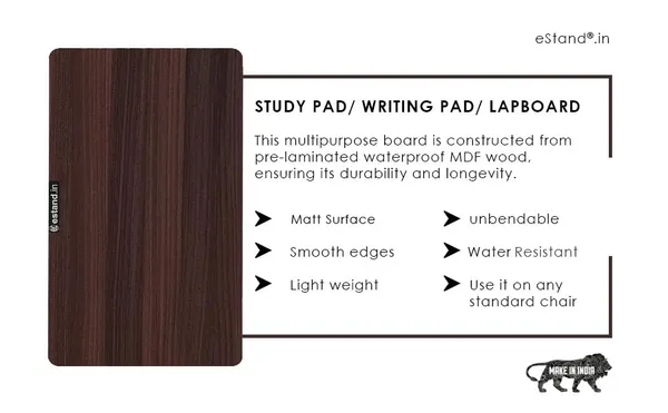 Walnut_Engineered_Wood_Lap_Board_For_Study|Home|Dining|Office|Laptop|Computer_Desk|Reading&Writing|Multi-Purpose_14x23_Inch