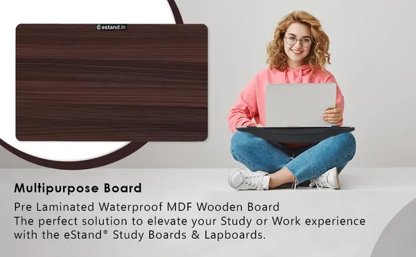 Walnut_Engineered_Wood_Lap_Board_For_Study|Home|Dining|Office|Laptop|Computer_Desk|Reading&Writing|Multi-Purpose_14x23_Inch