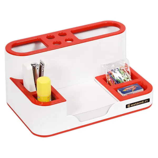 Red_ABS_Plastic_Multipurpose_Desk_Organizer_Pen_Stand