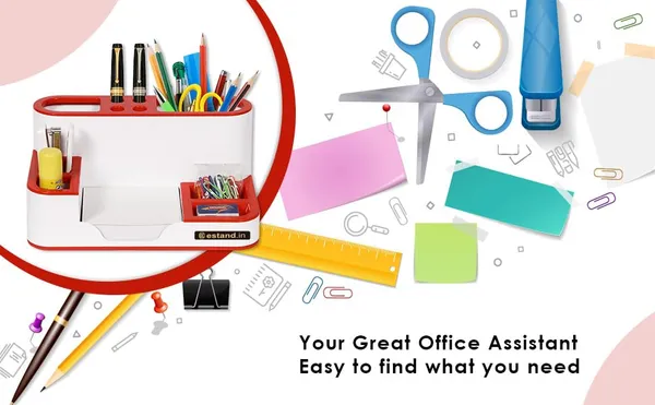 Red_ABS_Plastic_Multipurpose_Desk_Organizer_Pen_Stand
