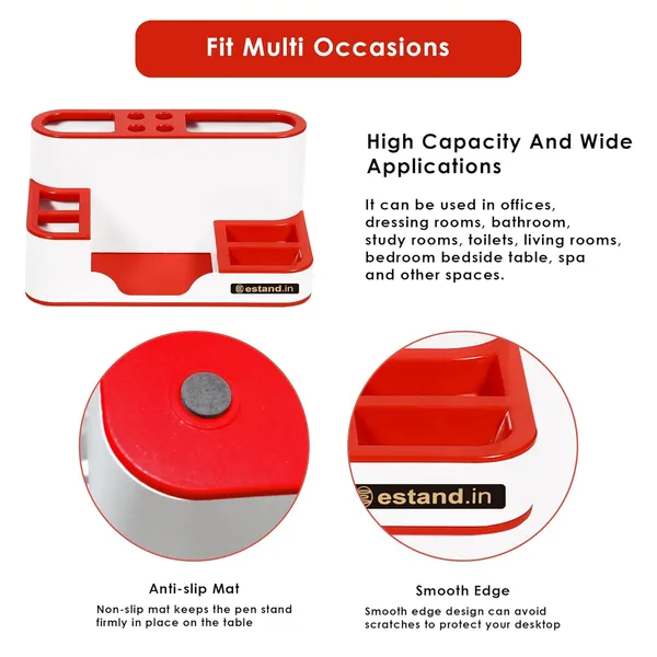 Red_ABS_Plastic_Multipurpose_Desk_Organizer_Pen_Stand