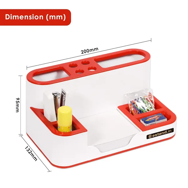 Red_ABS_Plastic_Multipurpose_Desk_Organizer_Pen_Stand