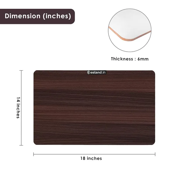 Walnut_Engineered_Wood_Lap_Board_For_Study|Home|Dining|Office|Laptop|Computer_Desk|Reading&Writing|Multi-Purpose_14x18_Inch