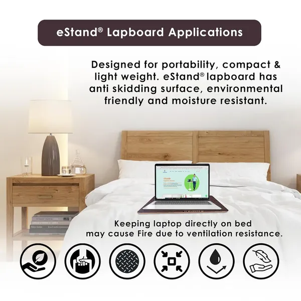 Walnut_Engineered_Wood_Lap_Board_For_Study|Home|Dining|Office|Laptop|Computer_Desk|Reading&Writing|Multi-Purpose_14x18_Inch