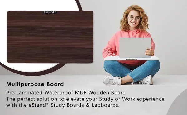 Walnut_Engineered_Wood_Lap_Board_For_Study|Home|Dining|Office|Laptop|Computer_Desk|Reading&Writing|Multi-Purpose_14x18_Inch