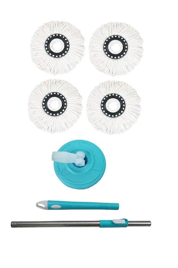 Sea_Green_Stainless_Steel_Mop_Stick_Rod_With_4_Microfiber_Refill