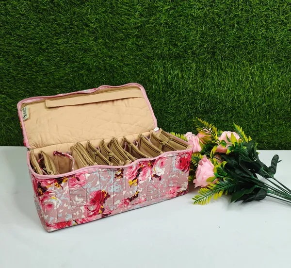 Pink_Earring_Organiser_With_12_Detachable_Pouch