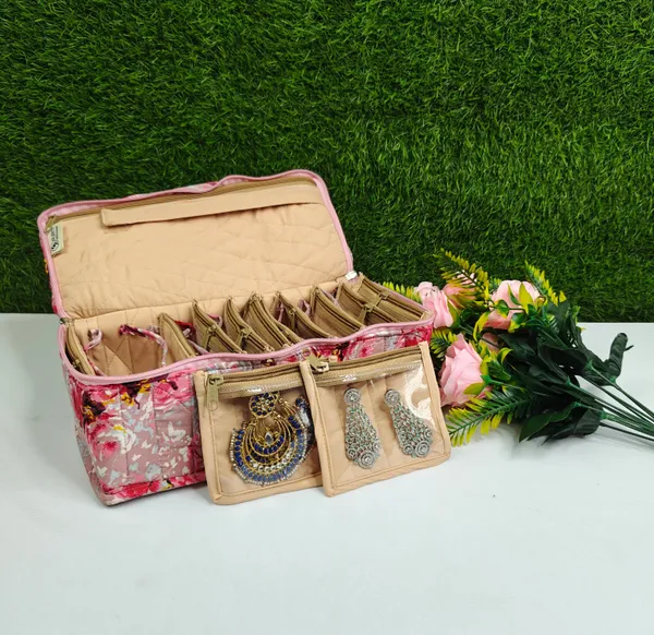 Pink_Earring_Organiser_With_12_Detachable_Pouch