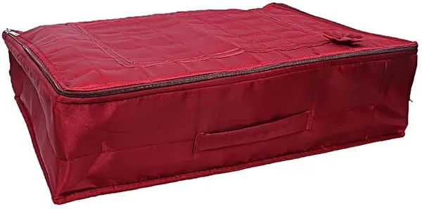 Maroon_Satin_Bow_Design_12_Flap_Saree_Cover_Bag_(52L_x_40W_x_16H_Cm)