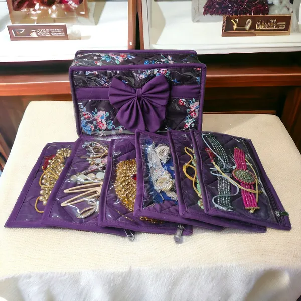 Wine_Travel_Makeup_Organizer_|_Zipper_Clousre_Cosmetic_Kit_|_6_Pouch_Jewellery_Kit_(25.9_x_15.7_x_8.1_Cm)