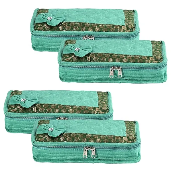 Green_Jewellery_Kit_With_7_Transparent_Pouch_(25_x_15_x_7_Cm)