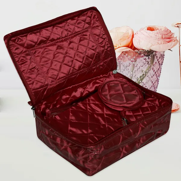 Maroon_Satin_Vanity_Box_With_12_Zipped_Pouches_For_Jewellery_Storage_(28D_x_16W_x_5H_Cm)