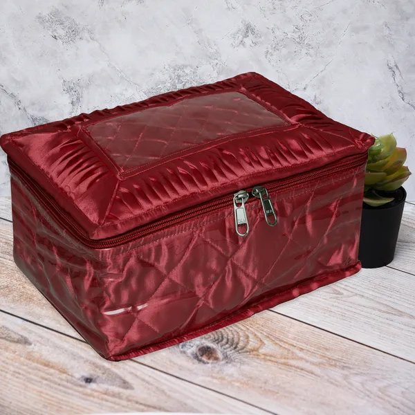 Maroon_Satin_Vanity_Box_With_12_Zipped_Pouches_For_Jewellery_Storage_(28D_x_16W_x_5H_Cm)