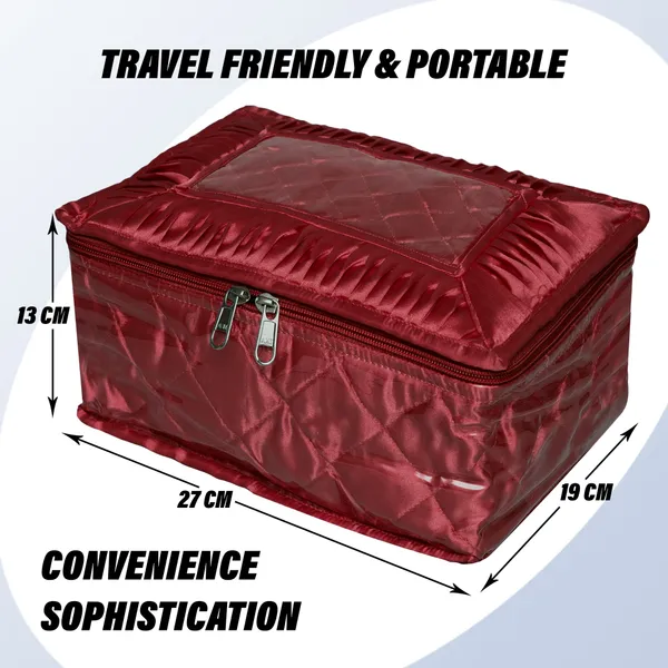 Maroon_Satin_Vanity_Box_With_12_Zipped_Pouches_For_Jewellery_Storage_(28D_x_16W_x_5H_Cm)