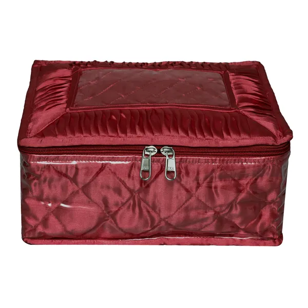 Maroon_Satin_Vanity_Box_With_12_Zipped_Pouches_For_Jewellery_Storage_(28D_x_16W_x_5H_Cm)