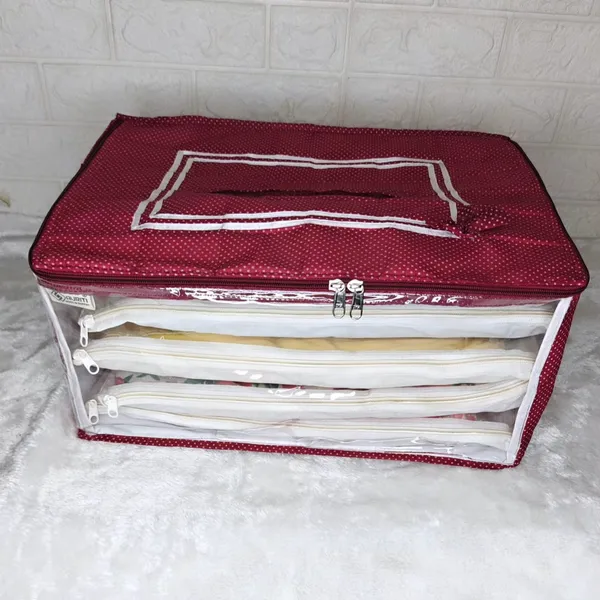 Maroon_Detachable_6_Flap_Bow_Saree_Cover_Bag_(38L_x_24B_x_3H_Cm)