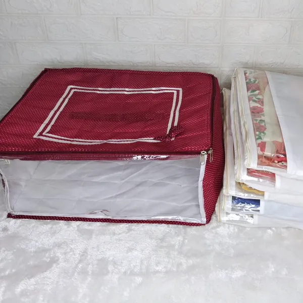 Maroon_Detachable_6_Flap_Bow_Saree_Cover_Bag_(38L_x_24B_x_3H_Cm)