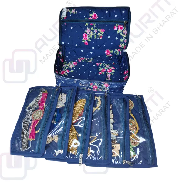 Blue_Travel_Makeup_Organizer_|_Zipper_Clousre_Cosmetic_Kit_|_6_Pouch_Jewellery_Kit_(25.9_x_15.7_x_8.1_Cm)