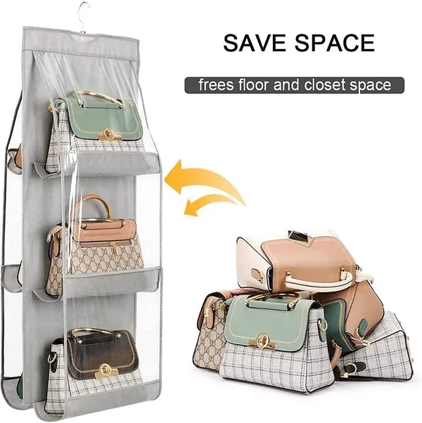 Grey_Dust_Proof_Foldable_Purse_Storage_Organizer_With_Large_Vinyl_Pockets_(29D_x_33.5W_x_90H_Cm)