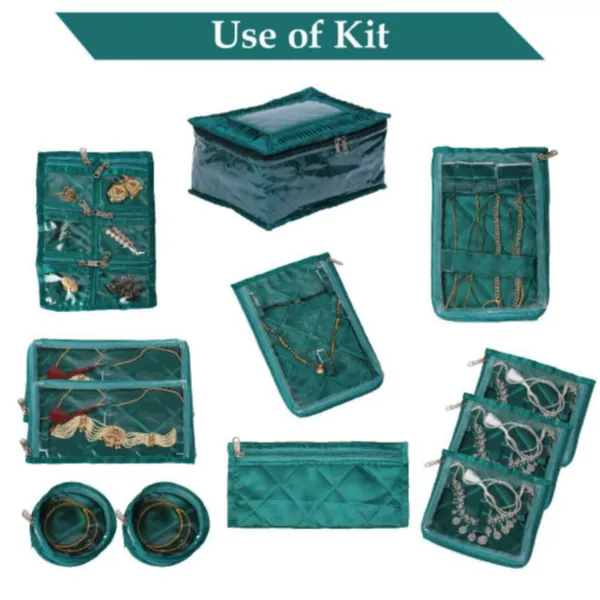 Silver_Satin_Vanity_Box_With_12_Zipped_Pouches_For_Jewellery_Storage_(28D_x_16W_x_5H_Cm)