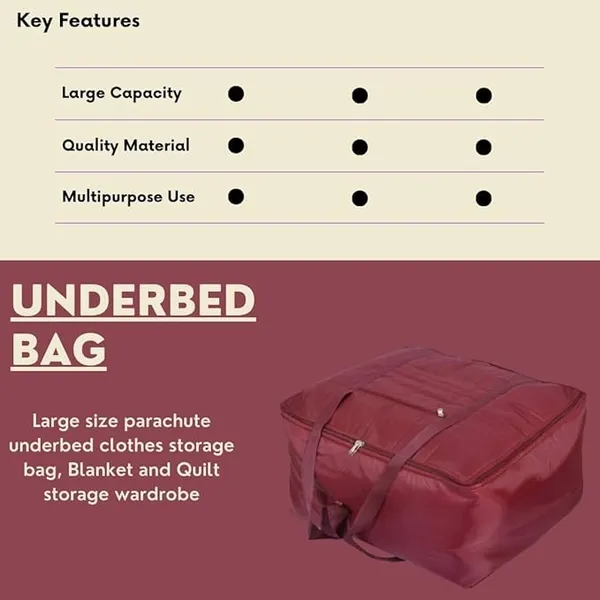 Maroon_Jumbo_Rectangular_Underbed_Storage_Bag_With_Zipper_And_Handle_(86L_x_54W_x_34H_Cm)