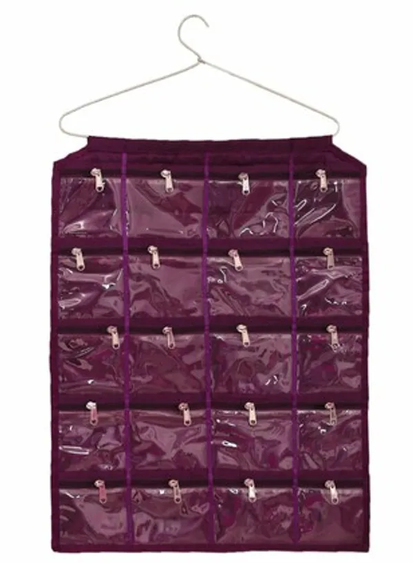 Purple_Satin_Hanging_Jewellery_Organiser_With_20_Pouches_(64_x_47_x_1_Cm)