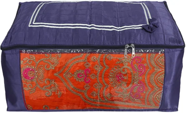 Navy_Bow_Design_Lehenga_Cover_|_Foldable_&_Dustproof_Salwar_Suit_Cover_(30_Litres)