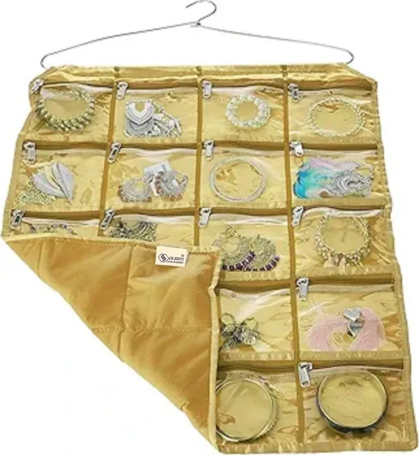 Golden_Satin_Hanging_Jewellery_Organiser_With_20_Pouches_(64_x_47_x_1_Cm)