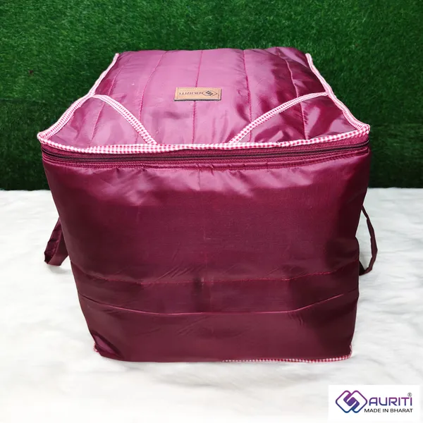 Maroon_Quilted_Saree_Covers_|_Clothes_Storage_Bag_|_Wardrobe_Organizer_With_Transparent_Window_And_Zip_(37L_x_21B_x_3H_Cm)