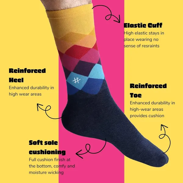 Pack_of_1_Checkered_Printed_Cotton_Socks_Crew_Length_Funky_Socks_|