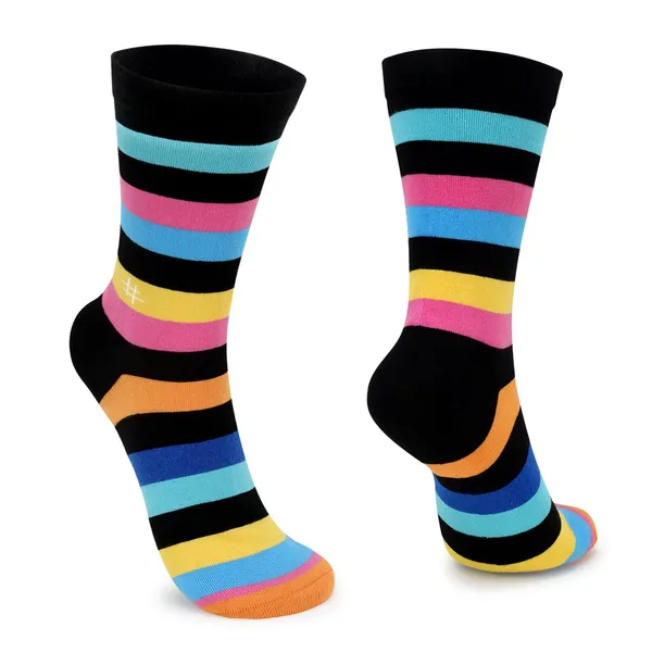 Pack_of_1_Printed_Stripes_Cotton_Socks_Crew_Length_Funky_Socks_|