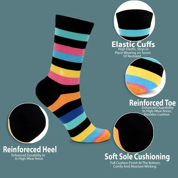 Pack_of_1_Printed_Stripes_Cotton_Socks_Crew_Length_Funky_Socks_|
