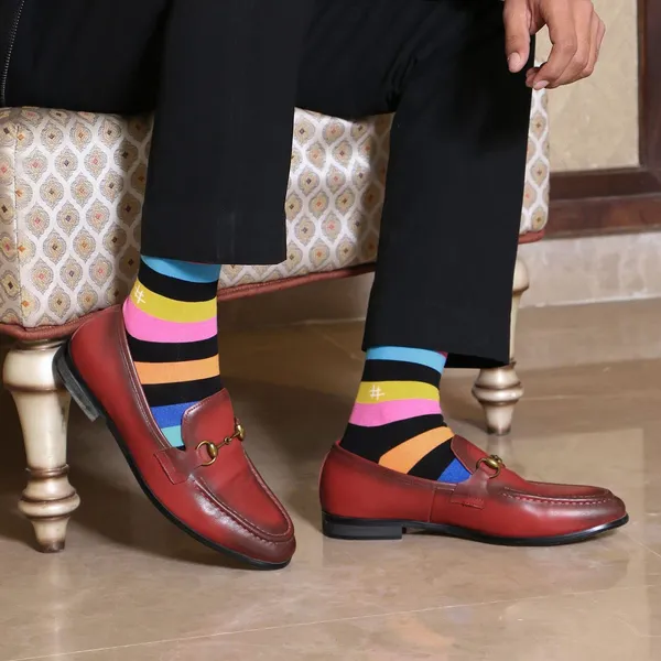 Pack_of_1_Printed_Stripes_Cotton_Socks_Crew_Length_Funky_Socks_|