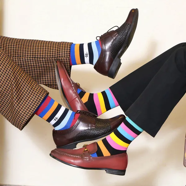 Pack_of_1_Printed_Stripes_Cotton_Socks_Crew_Length_Funky_Socks_|