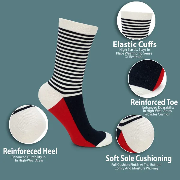 Mills_Brown_Half_Stripes_Cream_Edition_Cotton_Crew_Length_Socks_|