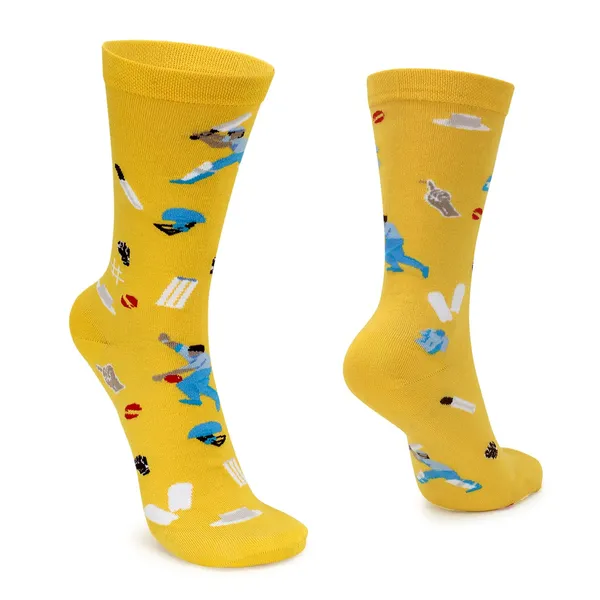 Pack_of_1_Cricket_Printed_Cotton_Socks_Crew_Length_Funky_Socks_|