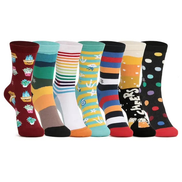 Mills_Brown_||_Crew_Length_Gift_Pack_of_7_Socks_Size_4-8