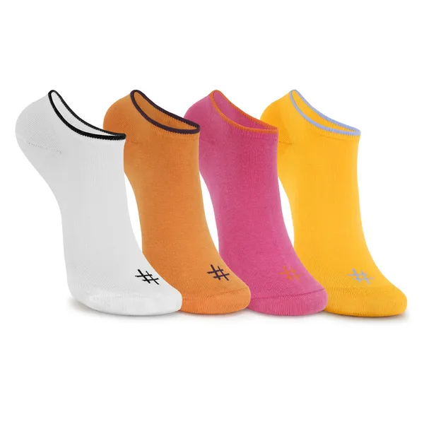 Pack_of_4_Plain_Cotton_Socks_Ankle_Length_Solid_Socks_||