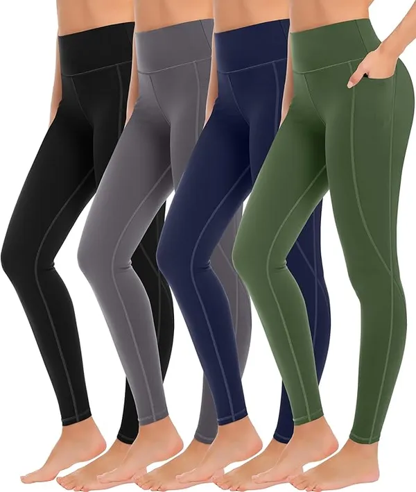 Saffora Pack of Workout Leggings for Women with Pockets High