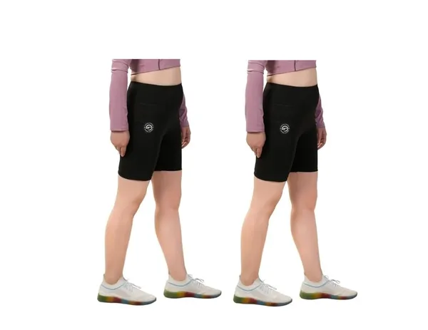 Saffora Pack of Black High Waist Gym/Yoga Shorts for Women