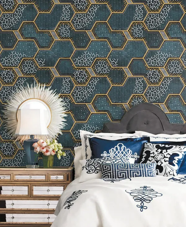 Green_Latest_Stylish_Textured_Pvc_Coated_3D_Modern_Honeycomb_Maze_Design_Wallpaper_Roll_For_Living_Room/Bedroom/Office_Walls_(57Sqft/Per_Roll)