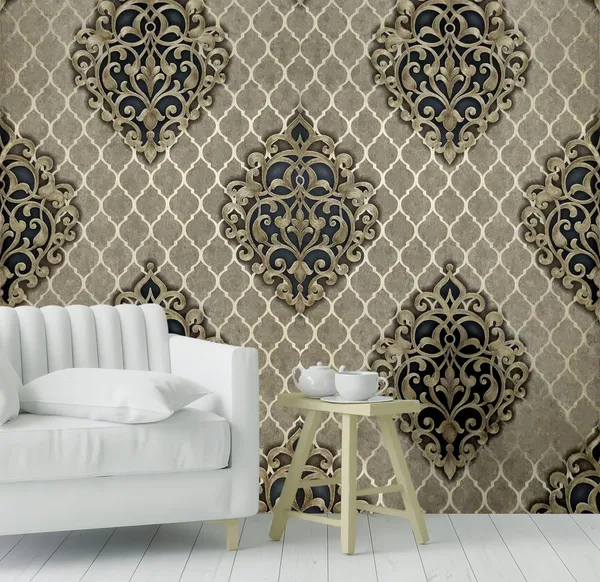 Brown_Damask_Design_Pvc_Wall_Stickers_For_Living_Room_Brown_Color_Wall_Paper_For_Wall_Decor_|_53Cm(W)_X1000Cm(L)-57Sqft/Roll