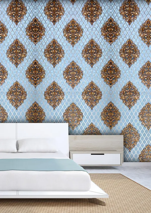 Blue_Damask_Design_Pvc_Wall_Stickers_For_Living_Room_|_Latest_Stylish_3D_Wallpaper_For_Walls_53Cm(W)_X1000Cm(L)-57Sqft/Roll