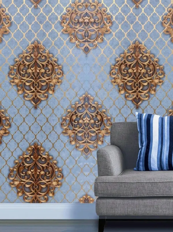 Blue_Damask_Design_Pvc_Wall_Stickers_For_Living_Room_|_Latest_Stylish_3D_Wallpaper_For_Walls_53Cm(W)_X1000Cm(L)-57Sqft/Roll