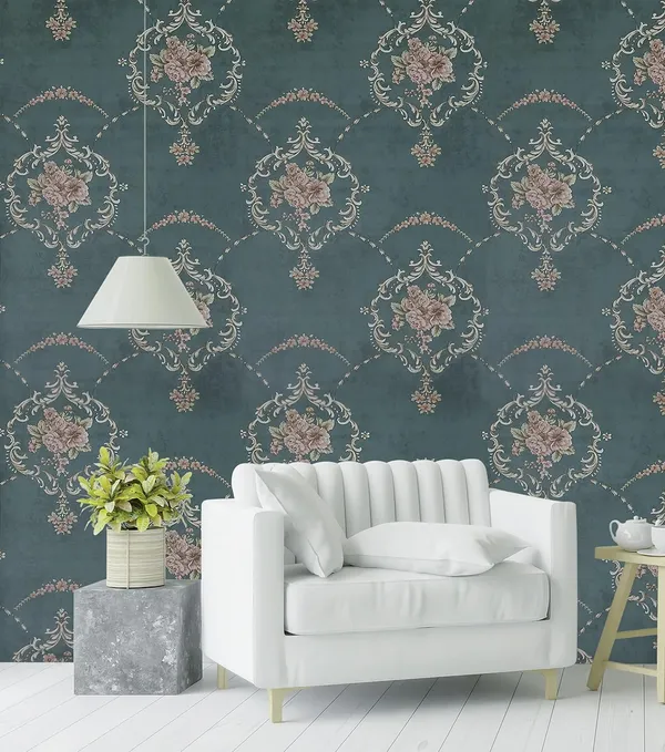Green_Latest_3D_Stylish_Floral_Damask_Design_Peel_And_Stick,_Self_Adhesive_Wallpaper_Roll,_(28_Sqft/Roll)